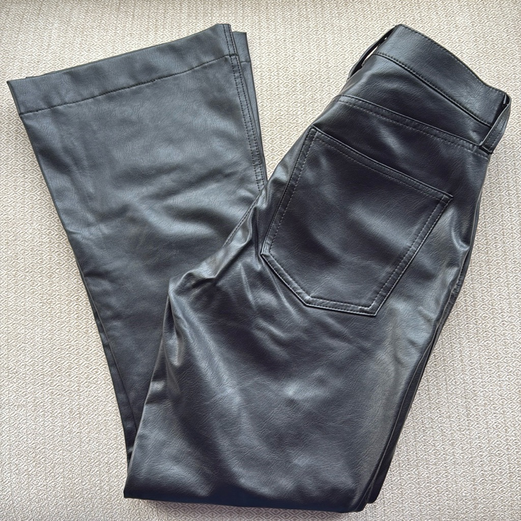 Vegan Leather Flair Pants By Veronica Beard Jeans